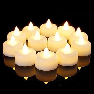 AMAGICPack of 50 LED Flameless Candles Battery Operated Fake Electric Candles for Votive Candles Halloween Christmas Home Decor Wedding Table Decoration