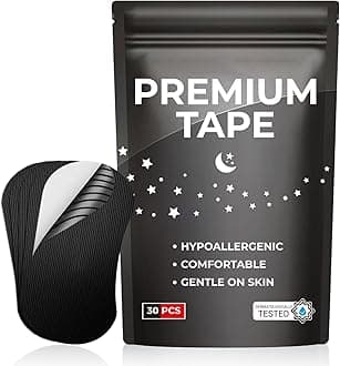 Mouth Tape for Sleeping - 30 Pack Mouth Tape for Improved Nose Breathing and Snore Reduction,Gentle Transparent Tape Strips, Pain-Free Removal and Hypoallergic Tape