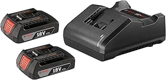 Bosch GXS18V-23B21 18V Starter Kit with 2x 1.5 Ah SlimPack Batteries and 18V Standard Battery Charger