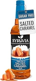 Sugar Free Coffee Syrup, Salted Caramel Flavored Syrup for Drinks, Lattes, and Desserts – 25.4 fl oz,