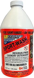 Sno-Seal SPORT WASH LAUNDRY DETERGENT, Liquid, 64 Fl Oz (Pack of 1), Unscented