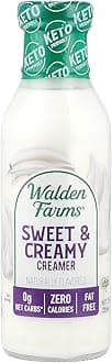 Walden Farms Sweet & Creamy Coffee Creamer – Zero Calorie, Sugar Free, Keto & Fat Free Non-Dairy Creamer for Coffee, Lattes & Iced Drinks – 12 oz Bottle