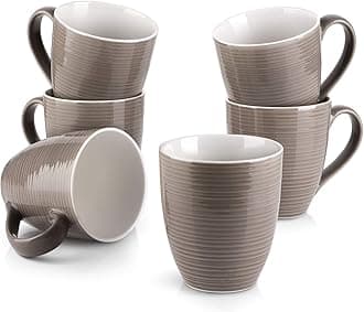 17oz Coffee Mugs Set of 6 -Brown