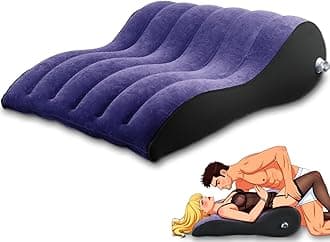 RNPFOR Inflatable Sex Cushion PVC Flocking Sex Pillow Chair for Couples Positioning, Body Support Pillow with S-Curve Design for Deeper Position, Portable Travel Pillow
