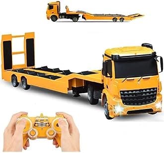 Lotees Remote Car Remote Control Car RC Tow Truck Excavator Forklift Bulldozer Dump Truck Detachable Flatbed Semi-Trailer Engineering Trailer Truck Sound Lights Gifts Boys