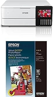Ecotank L8160 A4 Photo Printer + Epson value glossy photo paper - a4-20 sheets