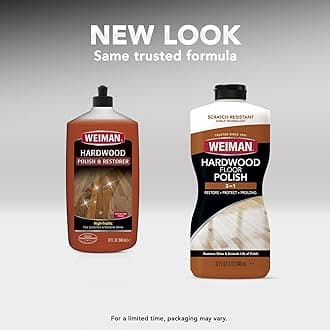Weiman 木製フロアポリッシュ&修復剤 - 32オンス - 交通量の多い堅木張りの床 自然な輝き 傷を取り除きます 保護層を残す パッケージは異なる場合があります