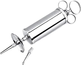 SURGICAL ONLINE Ear Wax Removal Syringe 4 OZ - Brass with Chrome Finish Ideal for Household, EMT, Firefighter, Police, Medical Student, School and Hobby