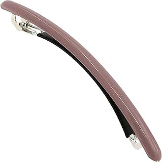 Camila Paris CP3251 French Hair Barrette Large Brown, Long Skinny Strong Hold Grip Hair Clips for Women, Thin Rubberized Automatic Clasp No Slip Durable Styling Girls Hair Accessories, Made in France