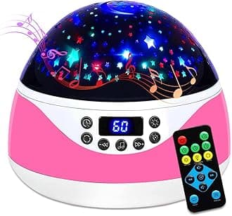 MOKOQIGirls Night Lights Projector for Kids with Timer & Music Star Light Projector for Bedroom, Great Birthday Gifts for Baby Girls Age 3-10, Toys for 2-9 Year Old Girls Room Decoration