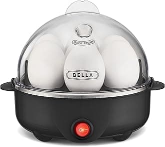 Egg Cooker, Rapid Boiler & Poacher, Meal Prep Essential, Family Sized Meals: Make Up To 7 Large Boiled Eggs, Dishwasher Safe Lid with Cool-Touch Handles, Poaching Tray Included, Black