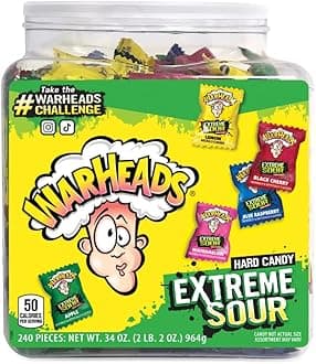 WARHEADS TUB SOUR HARD CANDY 240 PC