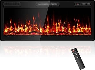 42" Electric Fireplace Recessed Wall Mounted Wide Screen Ultra Narrow Bezel Frame HD Flame Effect Logs Fuel Bed Modern Fire Places with Remote Control 750/1500W