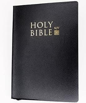 Holy Bible Old & New Testament KJV with Black Leather Cover, 5" x 7"