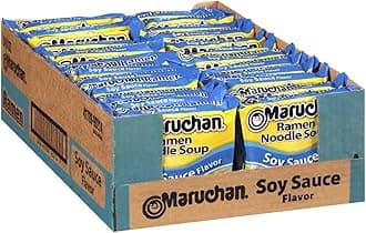 Ramen Soy Sauce, Instant Ramen Noodles, Ready to Eat Meals, 3 Oz, 24 Count