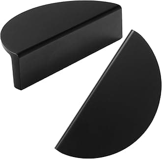 2 Pack Black Semicircle Cabinet knobs Kitchen Cabinet Pulls with Vintage Cupboard Drawers Hardware Dresser Drawer Handles Kitchen Cabinet Handles (S, 2 Pack, Black) (ABT-303-S)