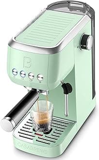 CASABREWS 3700 Essential 20 Bar Espresso Machine, Compact Coffee Maker with Steam Frother, Cappuccino & Latte Maker for Home, 43.9oz Water Tank, Pastel Green