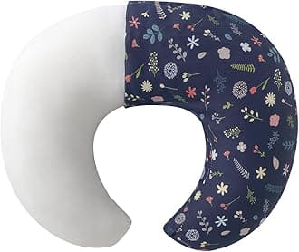 Nursing Pillow and Positioner with Minky Cover for Breastfeeding and Bottle Feeding, Propping Baby, Tummy Time, Baby Sitting Support, Awake-Time Support (Plant, 22" x 17.7" x 5.9")