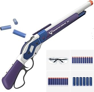 Shotgun Lever Type Toy,Air Pump Play Set Shell Ejecting,Parent-Child Outdoor Game with Goggles Two Kinds of Bullets