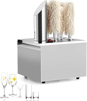 GARVEE Commercial Glass Polisher Electric Wine Glass Polishing Machine with 5 Polishing Cloth Washers Stainless-Steel Glass Washer for Bars, Restaurants, Hotels, Kitchen, Winery