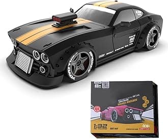 AetheriaKM3299 Remote Control Car RC Drift Car, 4WD RC Cars Vehicle with ESP Gyro, LED Headlights Drift Wheel, 1:32 High Speed Racing RC Vehicle Gifts for Adults Christmas - Black