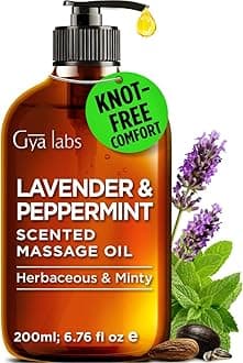 Lavender & Peppermint Massage Oil - 6.76 Fl Oz - Sore Muscle Massage Oil for Relaxation and Recovery - Fast-Absorbing and Non-Greasy Formula, Non-GMO, Cruelty-Free