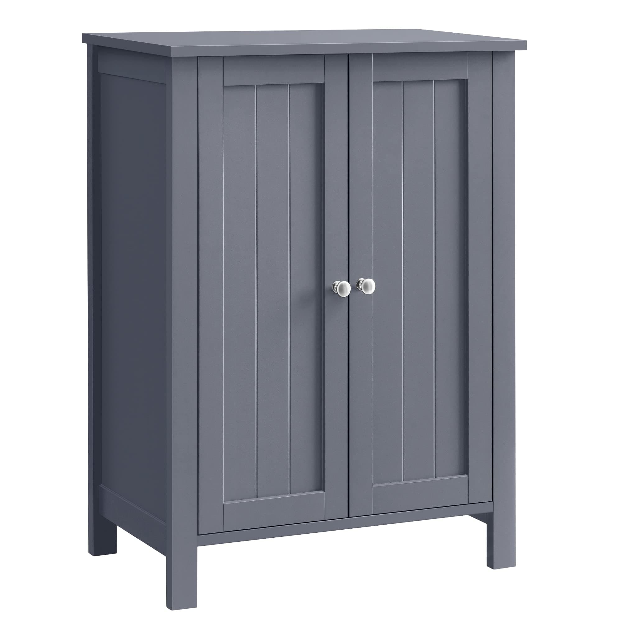 Floor Storage Cabinet, Freestanding Storage Unit with 2 Adjustable Shelves, for Bathroom Living Room Dining Kitchen, 11.8 x 23.6 x 31.5 Inches, Slate Gray UBCB60GY