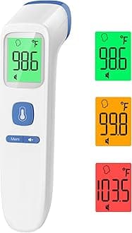 Thermometer for Adults and Kids, Digital Forehead Thermometer with Fever Alarm, Silent Mode & 35-Set Memory, Object 2 in 1 Mode