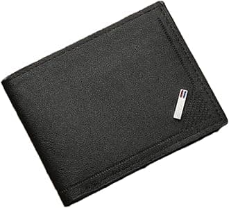 New Men's Wallet Short Wallet Thin Multi Card Purses Capacity Horizontal Business Soft Leather Clip (Black)