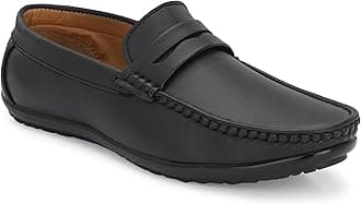 Stylelure Premium Black Leather Formal Loafer Shoes for Men
