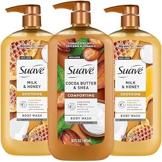 Body Wash Variety Bundle – Milk & Honey 2-Pack & Cocoa Butter Shea, Gentle & Moisturizing Body Washes with Vitamin E, 30 Oz Ea (3 Piece Set)