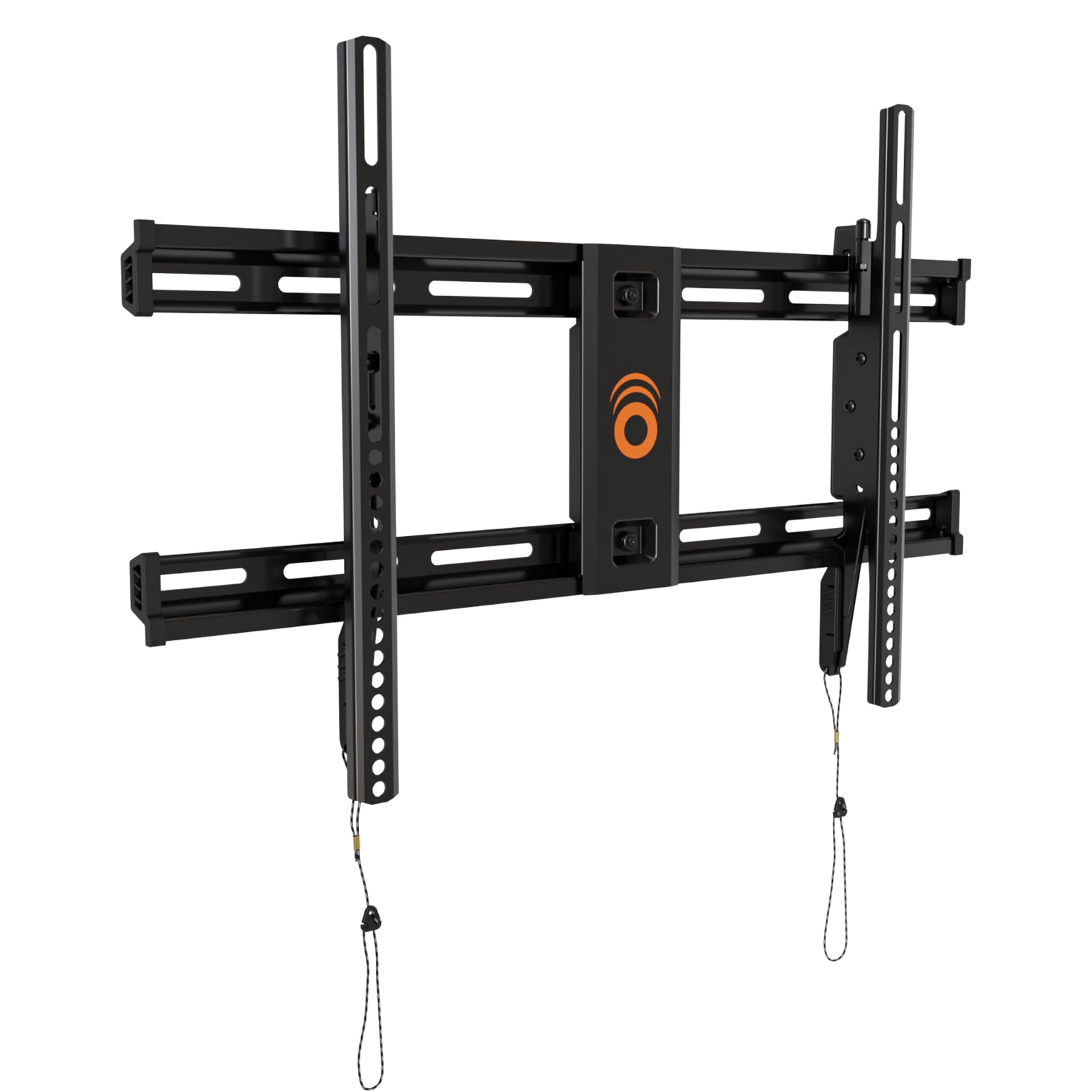 ECHOGEAR Wall Mount for TVs Up to 85" - Low Profile Design Holds Your TV Only 2.25" from The Wall - Fast Install with Template & You Can Level After Mounting - Pull Strings for Easy Cable Access