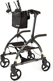 LifeWalker UPWalker Large Original Upright Walker for Adults & Seniors – Adjustable Upright Rollator with Seat, Hand Brakes & Stability Design