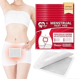 Heat Patches for Menstrual Cramp Relief, Adhesive Heating Patches for Period Cramps, Portable Instant Hot Packs, Travel Size Heat Pads on Cruise- 20 Packs