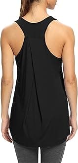 BestisunWorkout Yoga Athletic Shirts Racerback Long Tank Tops Loose fit for Women