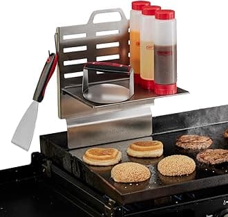 Chef Master Adjustable BBQ Griddle Shelf – Outdoor Organizer & Condiment Holder for Tools, Utensils & Grilling Accessories for Camping, Tailgating & Backyard Cooking 90260 (16.5" x 11.5" 1.5")