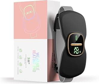 Heating Pads for Cramps, Portable Cordless Menstrual Heat Pad, Period Pain Relief Heating Pad with 3 Heat Levels and 3 Massage Modes, Back or Belly Heated Pad, Black