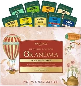 Limited Edition - Mothers Day Gifts for Grandmother | Assorted Tea Gift Set - 9 Tea Variety Pack | Long Leaf Pyramid Tea Bags | Mothers Day Gifts for Mom/Grandma | VAHDAM