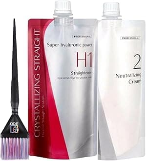 Hair Professional Japanese Straightener (H1) + Neutral Lotion (Part 2) for Resistant to Natural Hair- bundle with a free SOFIA BY ODE Brush