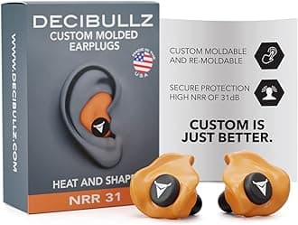 Custom Molded Earplugs, 31dB Highest NRR, Comfortable Hearing Protection for Shooting, Travel, Work and Concerts