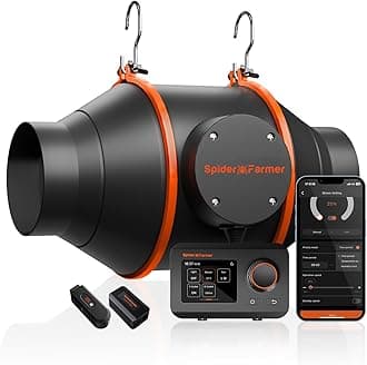 4 Inch Inline Quiet Duct Fan with Temperature Humidity Controller, Intake Fan for Grow Tent, LED Grow Light Booster