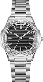 Mens Watch Analog Quartz Stainless Steel Date Watches Business Casual Business Watches for Men Women Luxury Style