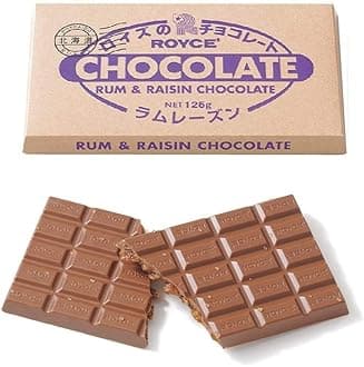 ROYCE' Chocolate Bar "Rum & Raisin" - Chocolate Bar with Rum-Soaked Raisins | Gourmet Snack for Gifting & Indulging | Japanese Chocolate from Hokkaido (7 Blocks of Chocolate)