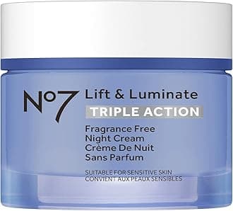 Lift and Luminate Triple Action Fragrance-Free Night Cream – Anti-Wrinkle Collagen Peptide Brightening Moisturizer with Hyaluronic Acid, Hibiscus, and Vitamin C (50ml)