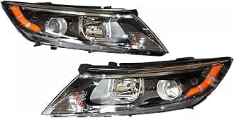 For 2014 2015 Kia Optima Halogen Projector Headlight Headlamp Assembly Black Housing Clear Lens Driver&Passenger Side (Left and Right Side)