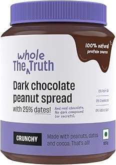 The Whole Truth - Supersaver Pack | Dark Chocolate Peanut Butter | 925 Gm | Crunchy | No Added Sugar | No Artificial Sweeteners | Vegan | No Gluten | No Preservatives | 100% Natural