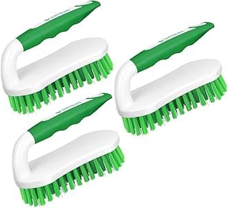 SetSail Scrub Brush, Heavy-Duty Scrub Brushes for Cleaning with Stiff Bristles Cleaning Brush for Shower, Bathroom, Carpet, Kitchen and Bathtub Scrubber - 3 Pack, Green