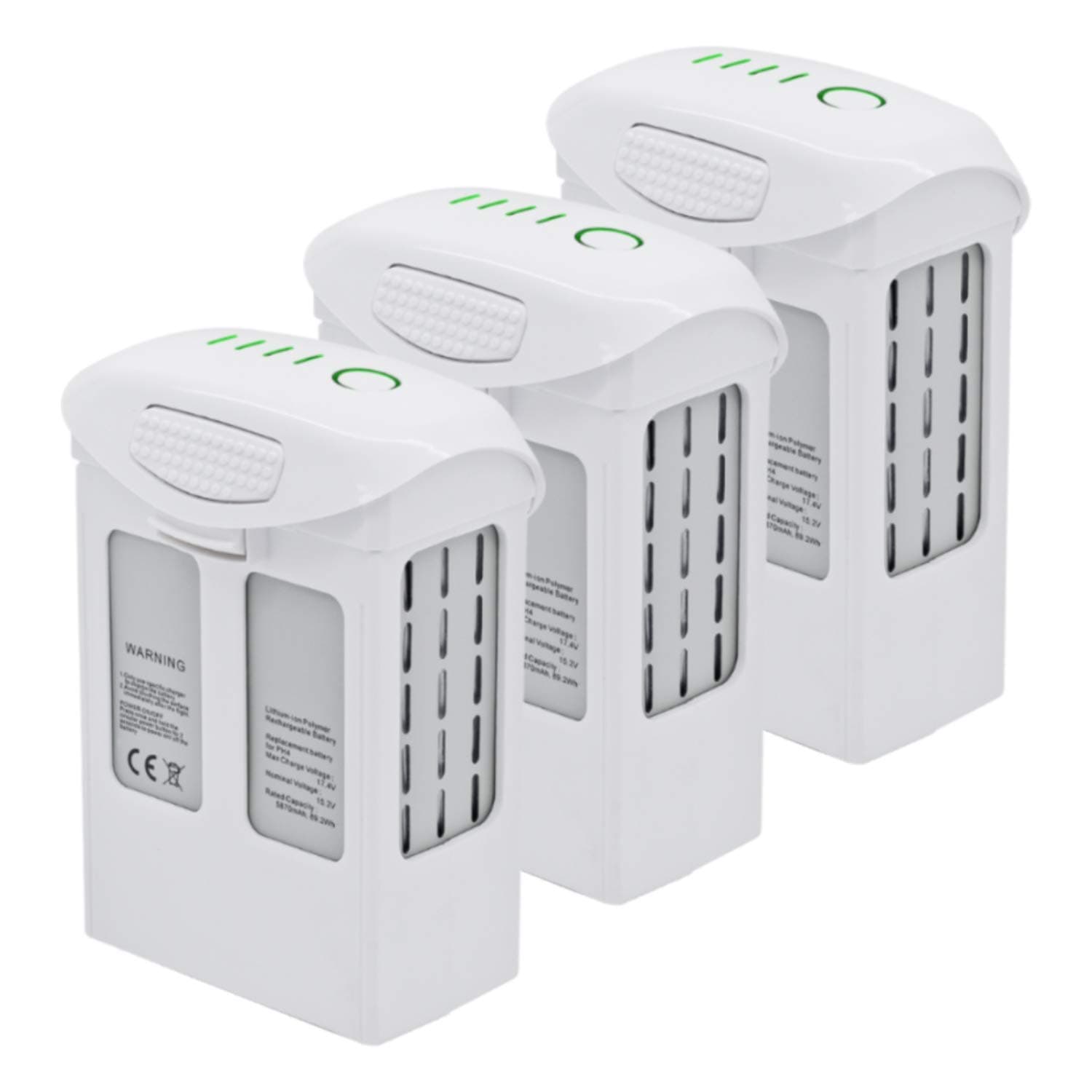 3 Pack High Capacity (15.2V 5870mAh) Intelligent Flight Replacement Battery for DJI Phantom 4 Series Drones| DJI Phantom 4, Phantom 4 Pro, Phantom 4 Pro V2.0, Phantom 4 Advanced