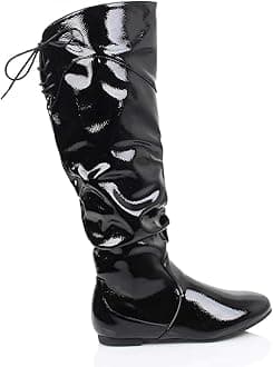 Womens Flat Zip UP Slouch MID Calf LACE Riding Casual Boots Shoes Size 3-8