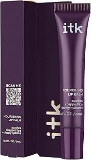 ITK Nourishing Lip Balm - Hydrate Dry, Chapped Lips with Shea Butter + Coconut Oil + Vitamin E - Moisturizes + Soothes Chapped Lips - Glossy, Fragrance Free, Clear, 0.2 Oz